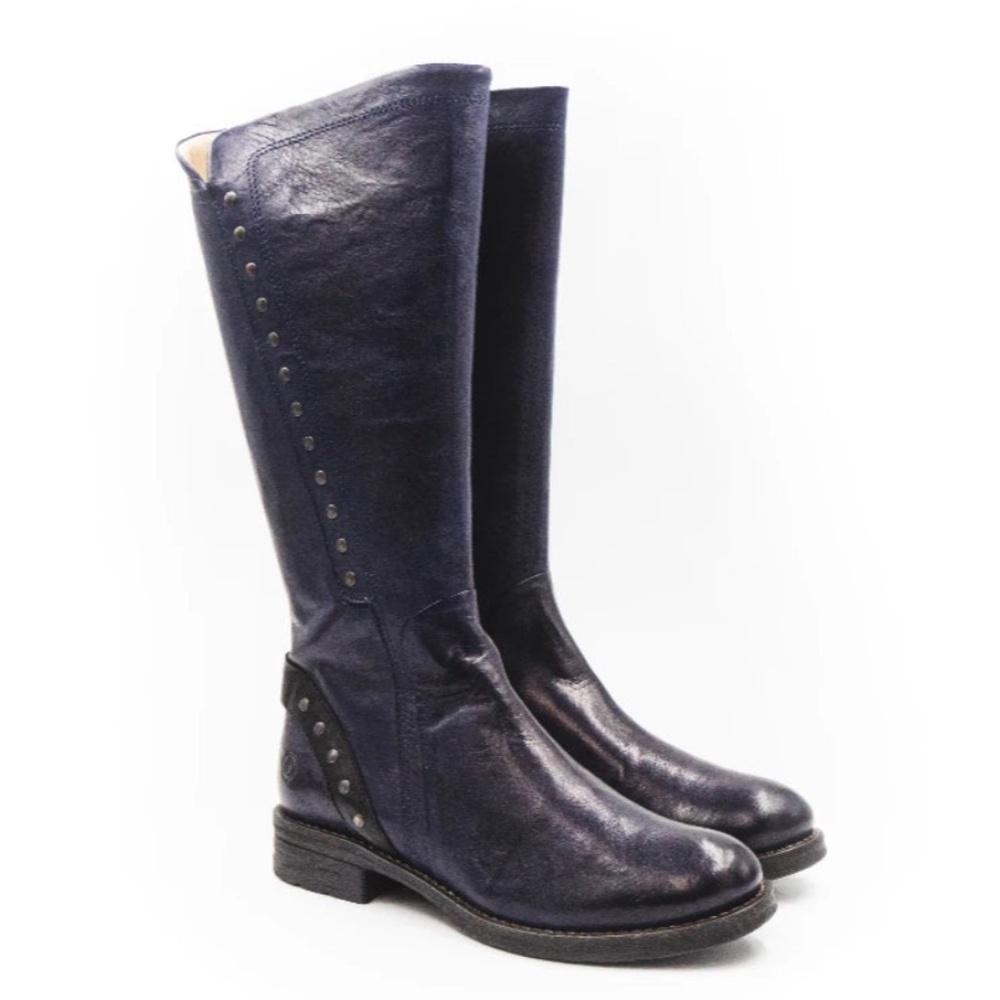 Retail $280 ROMA Casta Black Tall Leather Boots sz. 38 ( 7.5)